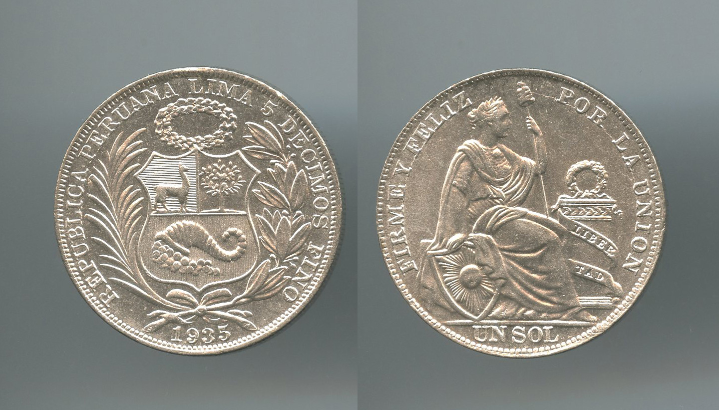 PERU, Repubblica, Sol 1935
