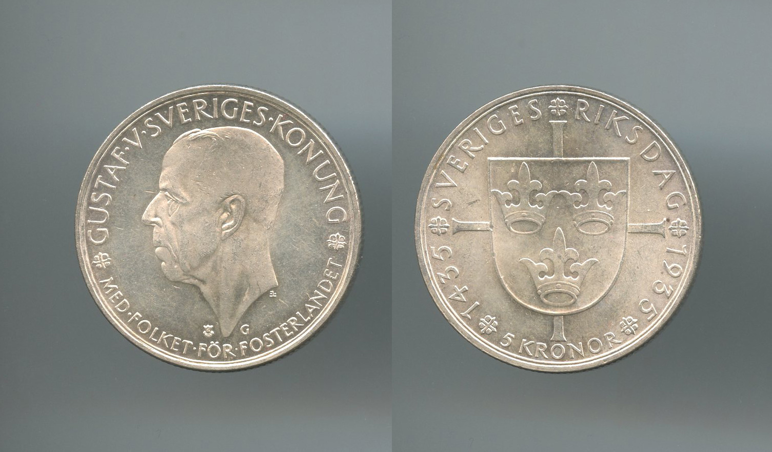 SVEZIA, Gustav V (1907-1950) 5 Kronor 1935
