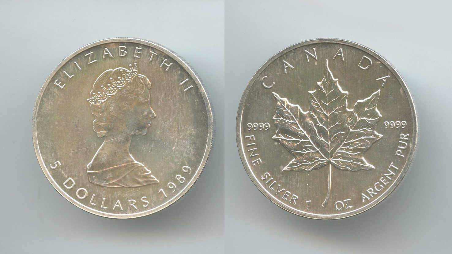 CANADA, Elizabeth II, 5 Dollars 1989 Maple