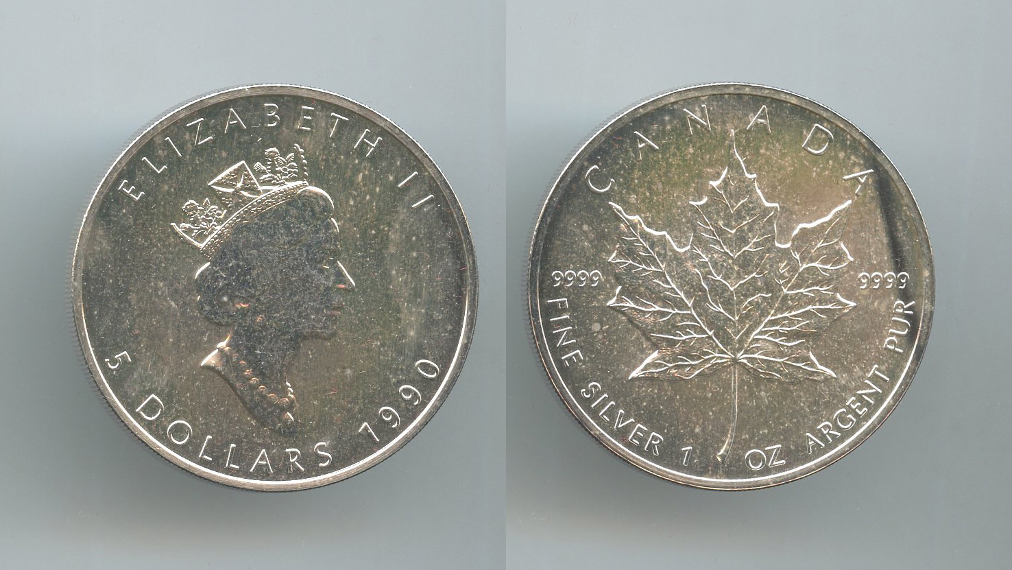 CANADA, Elizabeth II, 5 Dollars 1990 Maple
