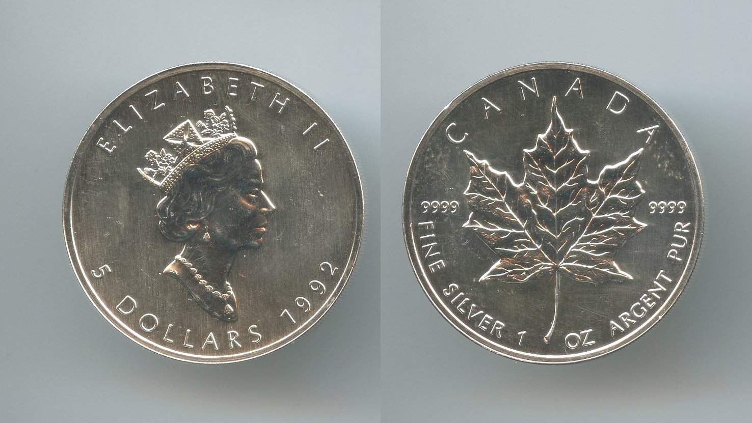 CANADA, Elizabeth II, 5 Dollars 1992 Maple