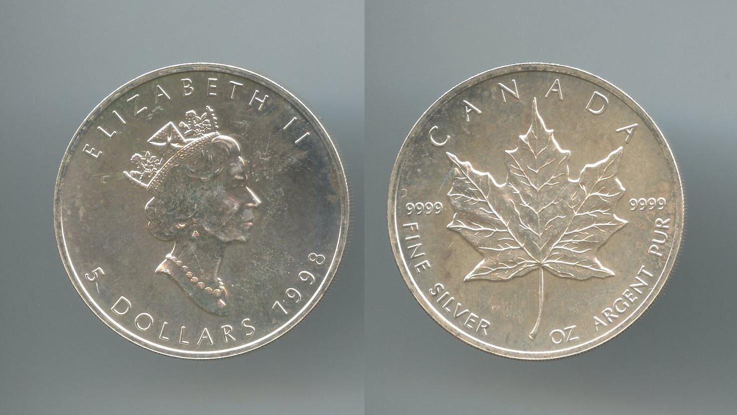 CANADA, Elizabeth II, 5 Dollars 1998 Maple