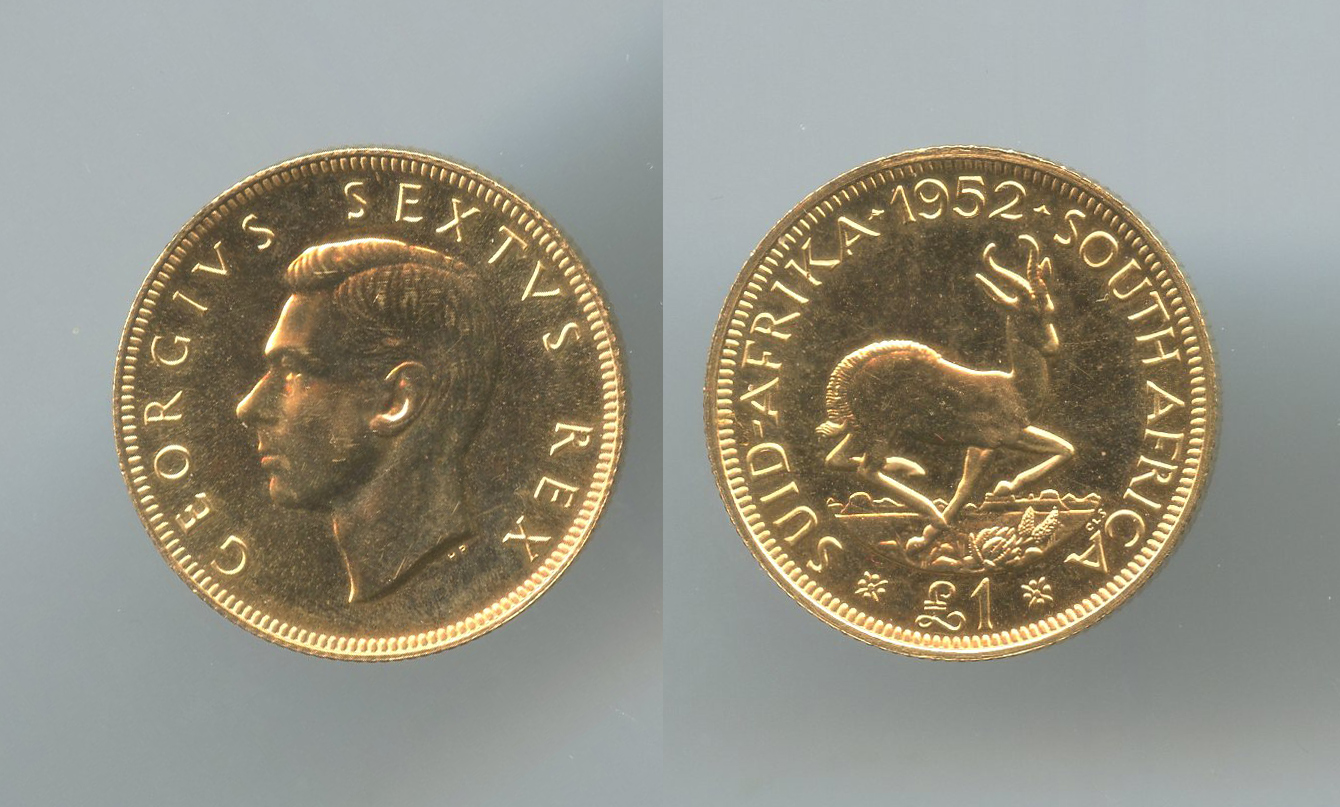 SUDAFRICA, George VI (1936-1952) Pound 1952