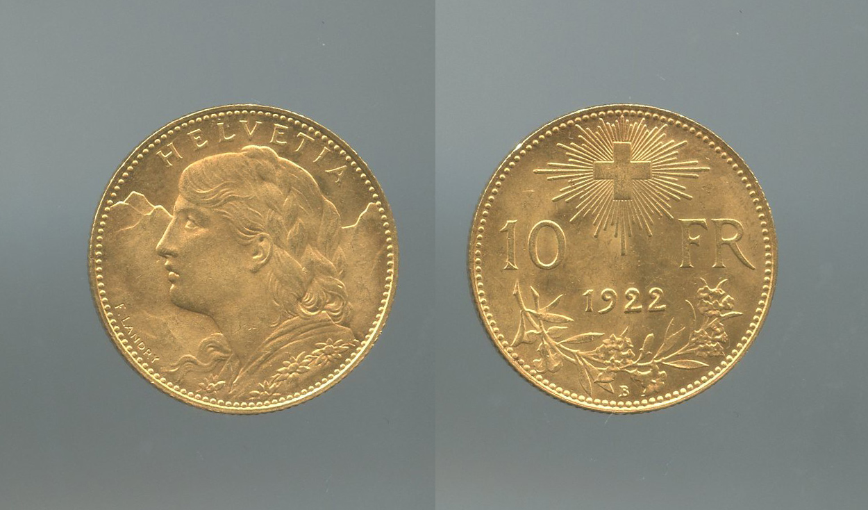 SVIZZERA, 10 Francs 1922