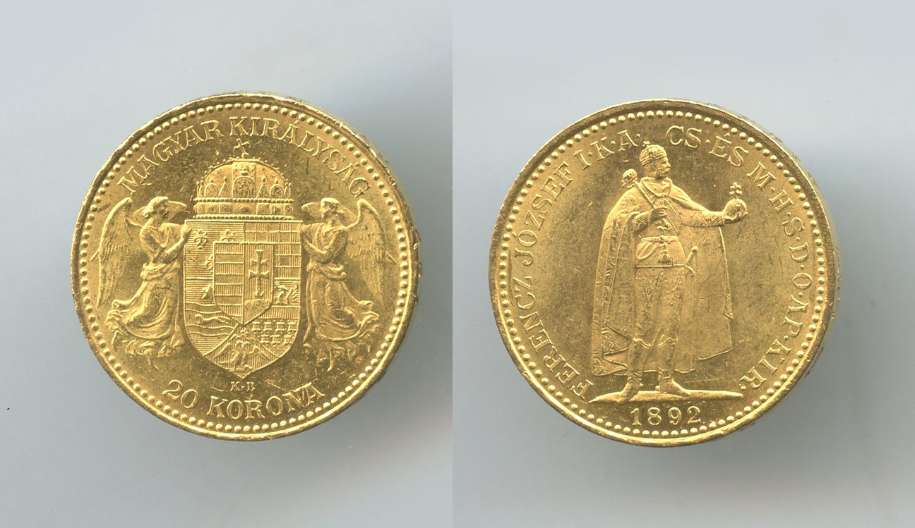 UNGHERIA, Franz Joseph (1848-1916) 20 Corona 1892