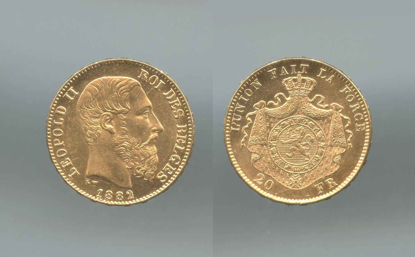 BELGIO, Leopoldo II (1865-1909) 20 Francs 1882