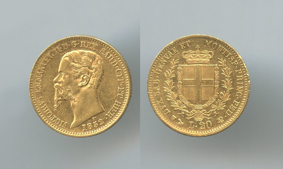 REGNO DI SARDEGNA, Vittorio Emanuele II (1849-1861) 20 Lire 1852 Genova
