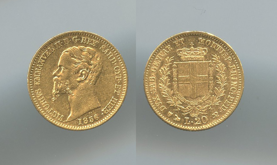REGNO DI SARDEGNA, Vittorio Emanuele II (1849-1861) 20 Lire 1856 Genova