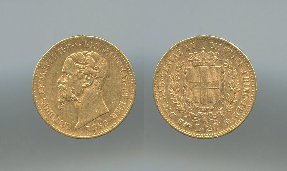 REGNO D' ITALIA, Vittorio Emanuele II (1861-1878) 20 Lire 1860 Torino