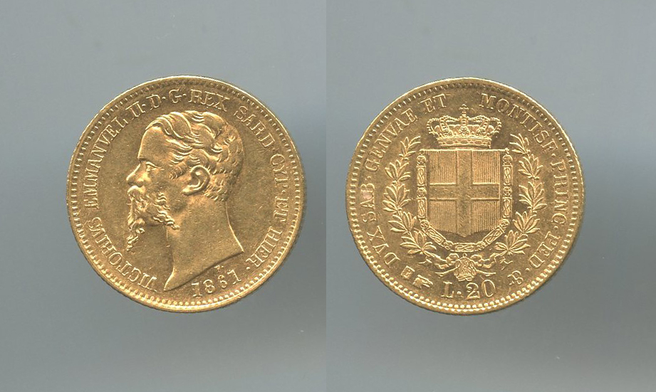 REGNO DI SARDEGNA, Vittorio Emanuele II (1849-1861) 20 Lire 1861 Torino