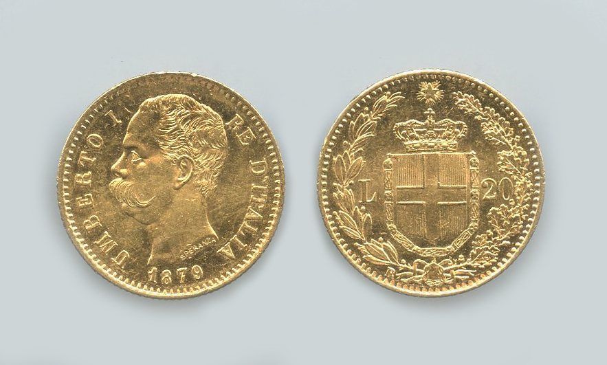 REGNO D' ITALIA, Umberto I (1878-1900) 20 Lire 1879 Roma REGNO D' ITALIA, Umberto I (1878-1900) 20 Lire 1879 Roma