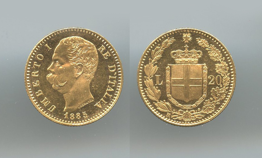 REGNO D' ITALIA, Umberto I (1878-1900) 20 Lire 1885 REGNO D' ITALIA, Umberto I (1878-1900) 20 Lire 1885