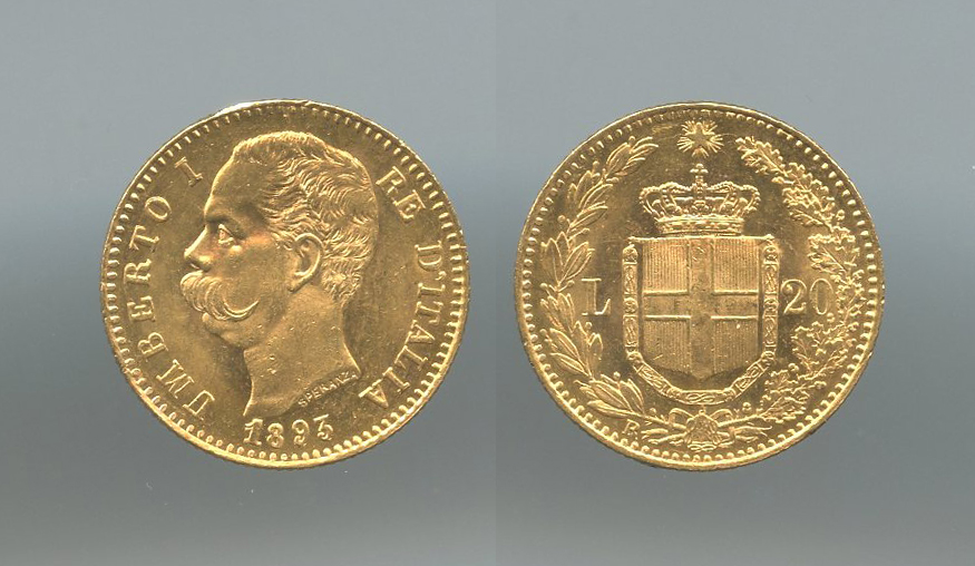 REGNO D' ITALIA, Umberto I (1878-1900) 20 Lire 1893 - 1 Ribattuto REGNO D' ITALIA, Umberto I (1878-1900) 20 Lire 1893 - 1 Ribattuto