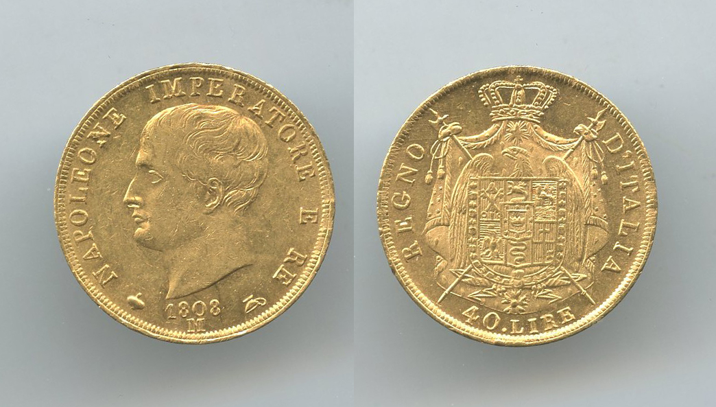 MILANO, Napoleone (1804-1814) 40 Lire 1808 MILANO, Napoleone (1804-1814) 40 Lire 1808