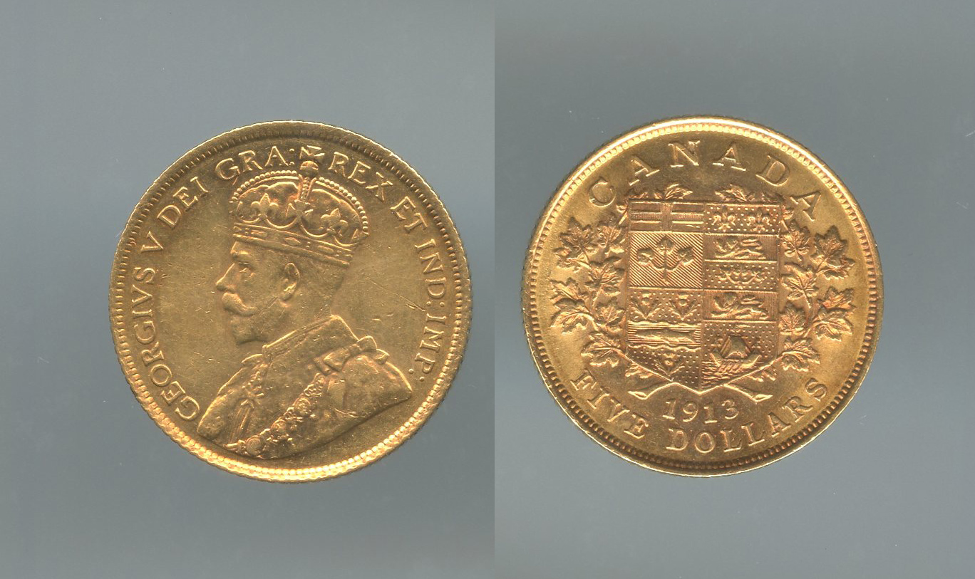 CANADA, George V (1910-1936) 5 Dollars 1913