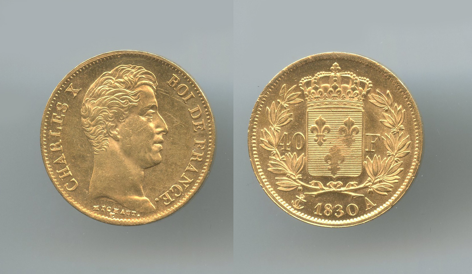 FRANCIA, Charles X (1824-1830) 40 Francs 1830 A