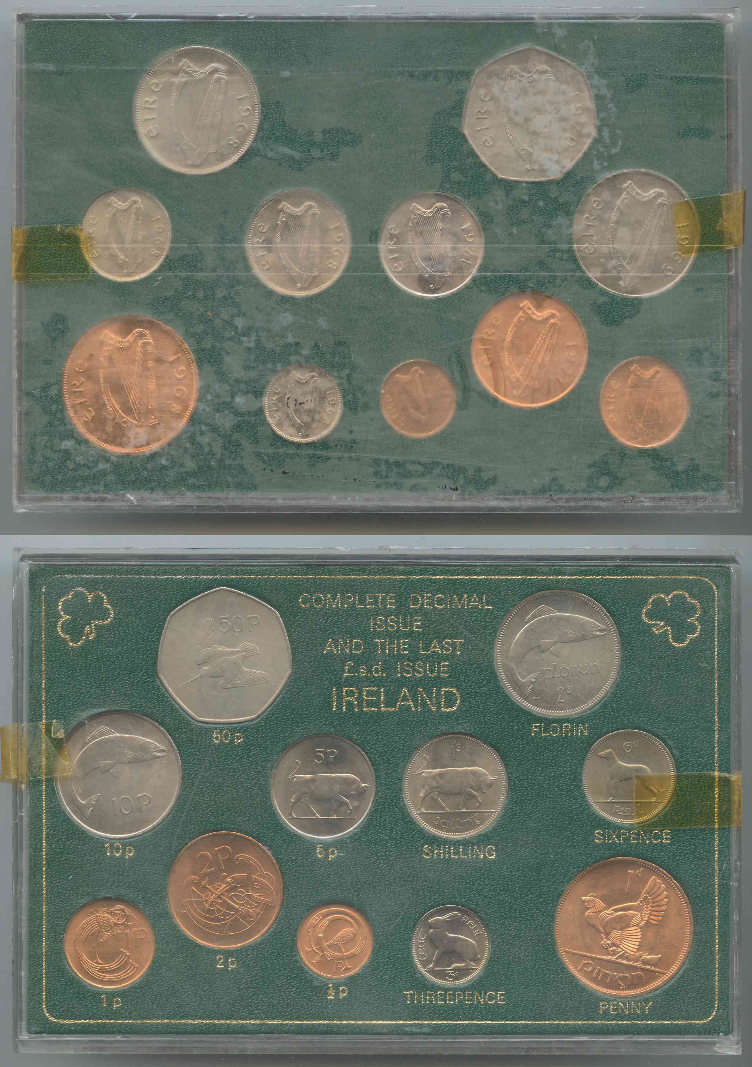 IRLANDA, "Complete decimal issue set 1968-1971"