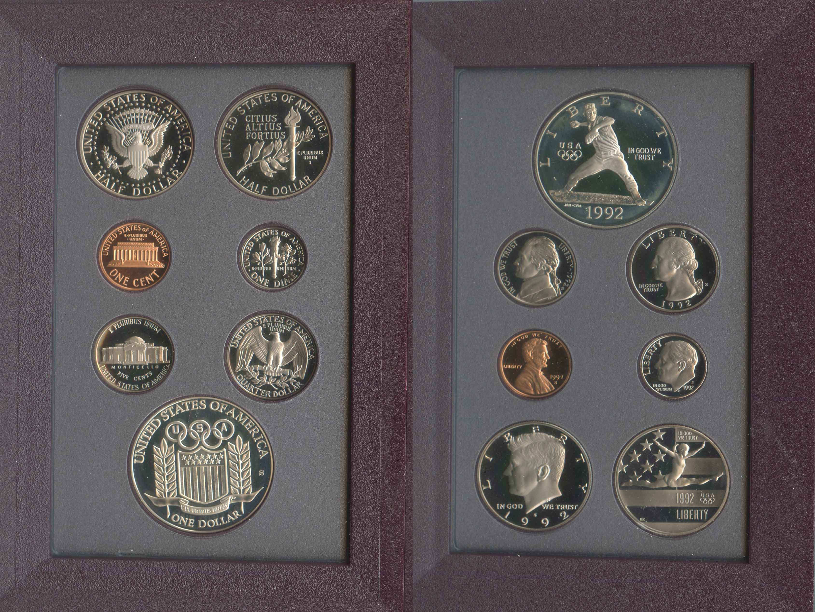 USA, Proof 1992 Olympic Coins Prestige set
