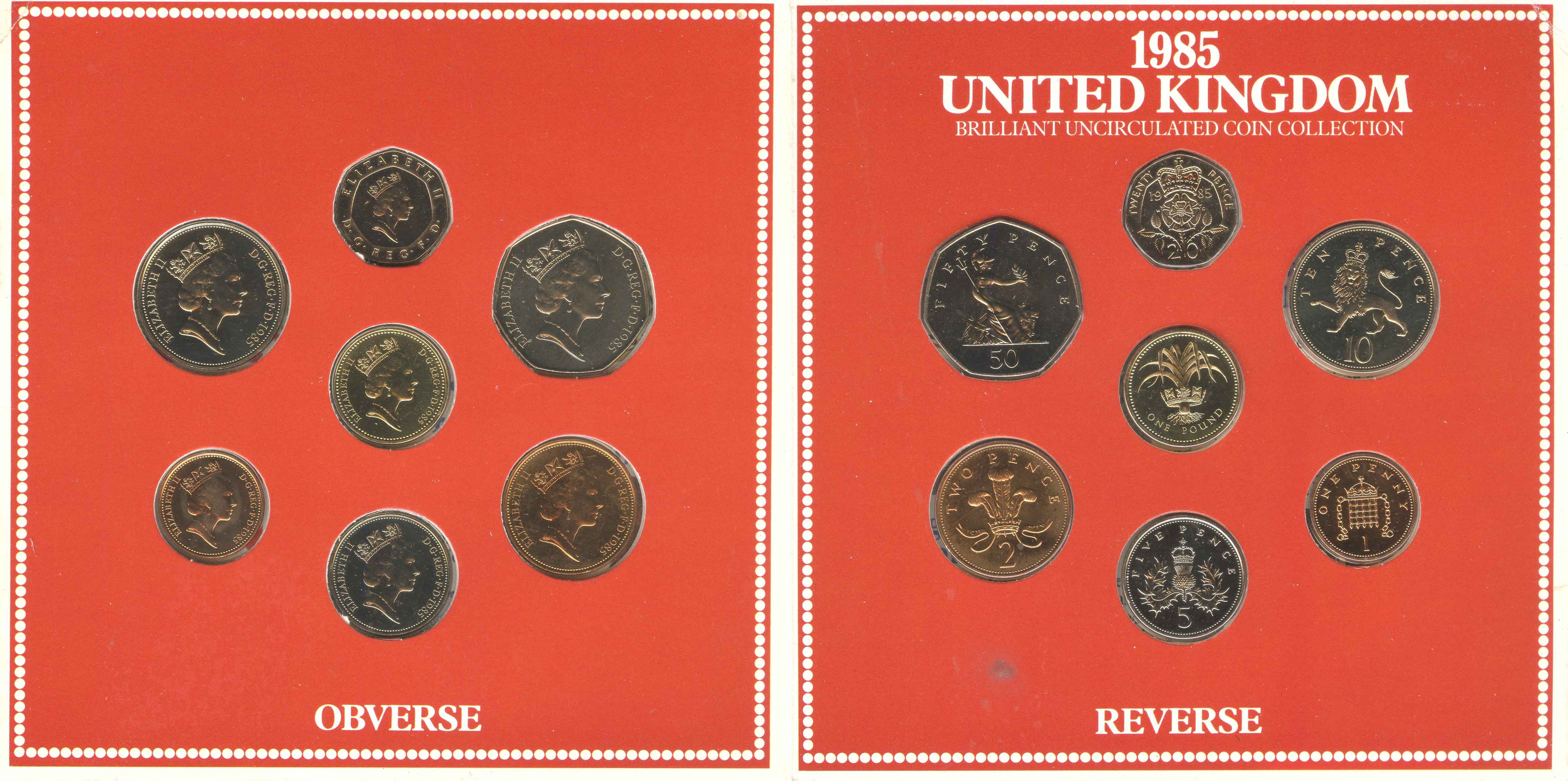 REGNO UNITO, Elizabeth II (1952-2022) BU Set 1985