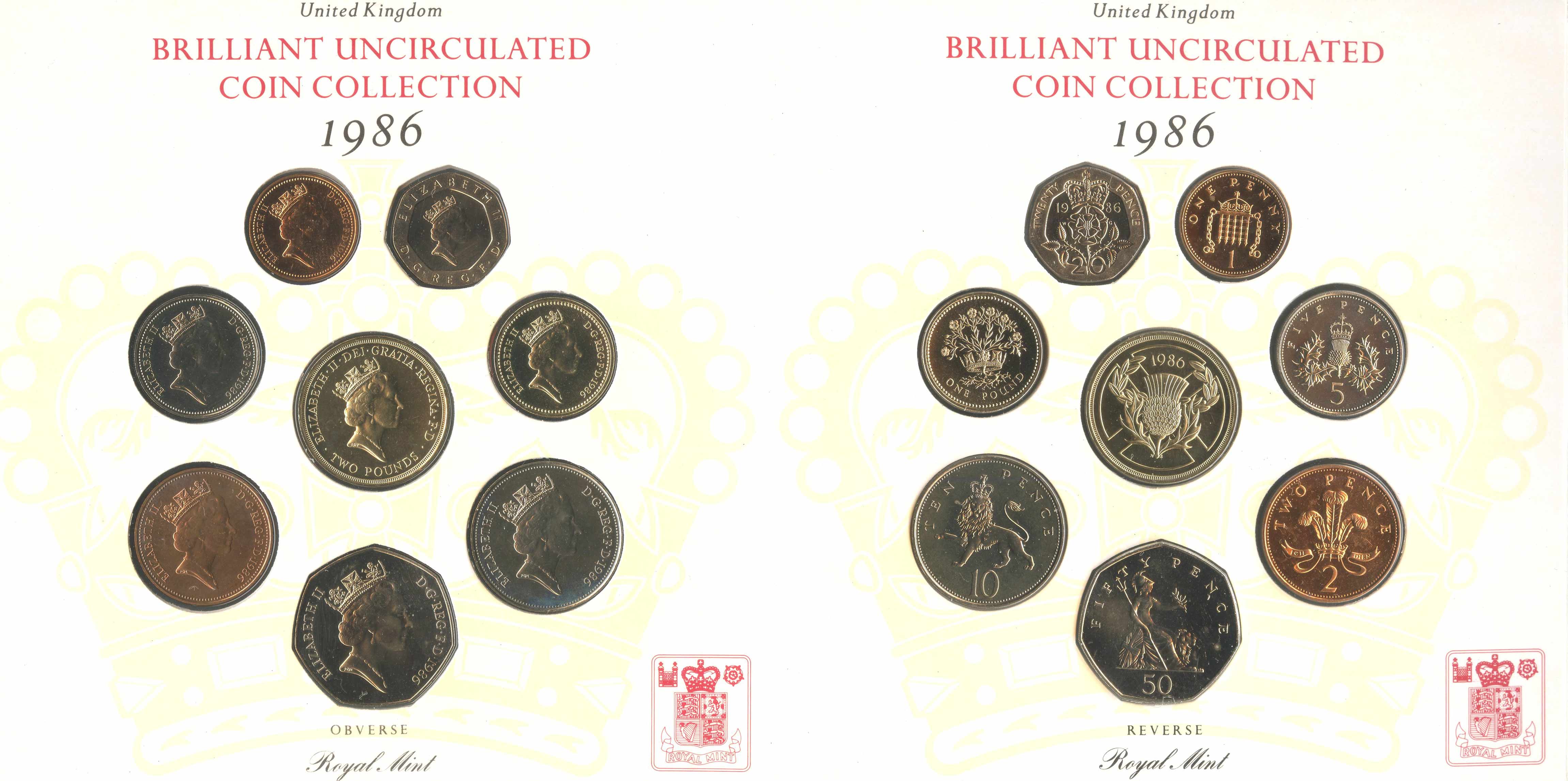 REGNO UNITO, Elizabeth II (1952-2022) BU Set 1986