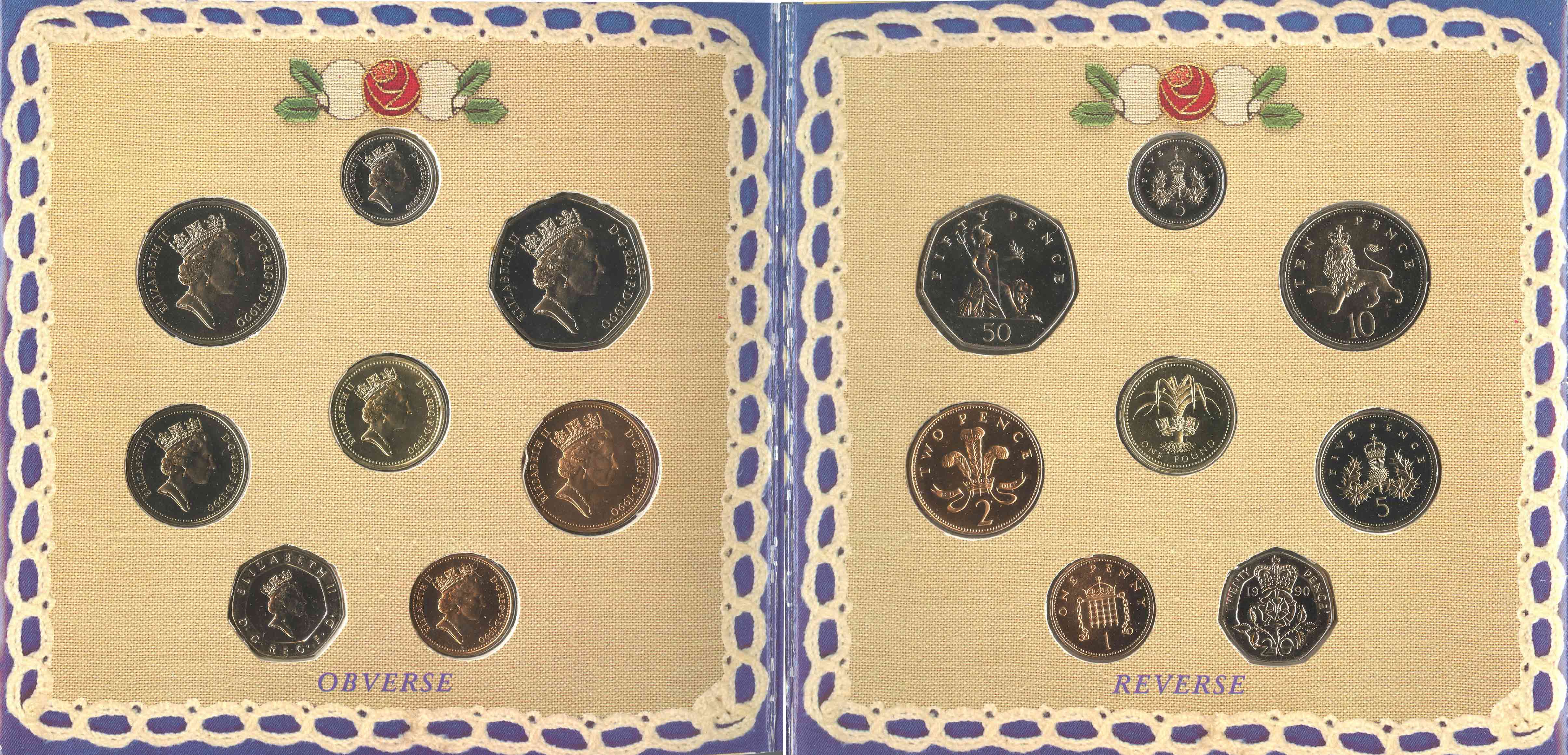 REGNO UNITO, Elizabeth II (1952-2022) BU Set 1990