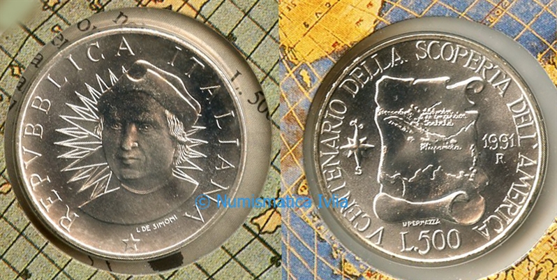 500 Lire 1991 scoperta dell' America