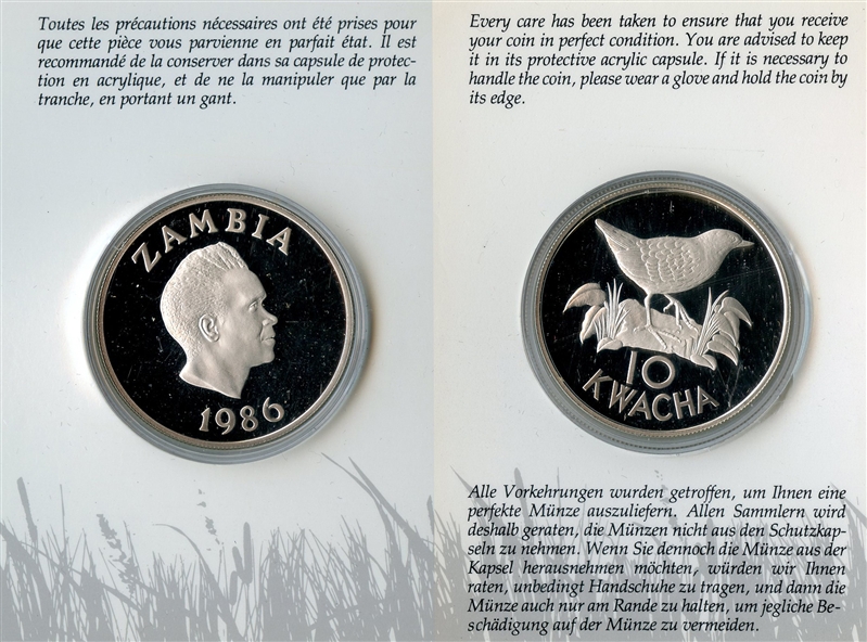 ZAMBIA, 10 Kwacha 1986 World Wildlife