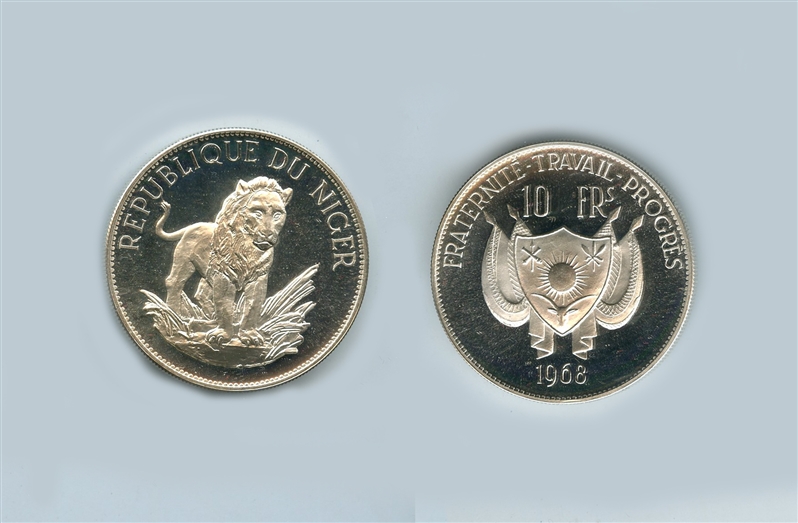 NIGER, 10 Francs 1968
