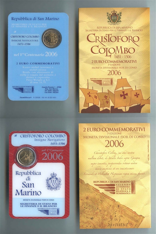 SAN MARINO, 2 Euro 2006 "Cristoforo Colombo"