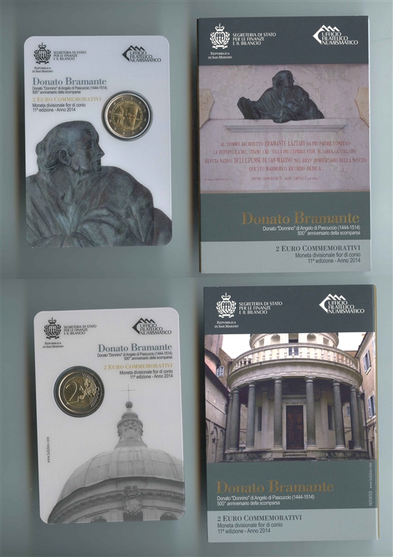 SAN MARINO, 2 Euro 2014 "Donato Bramante"