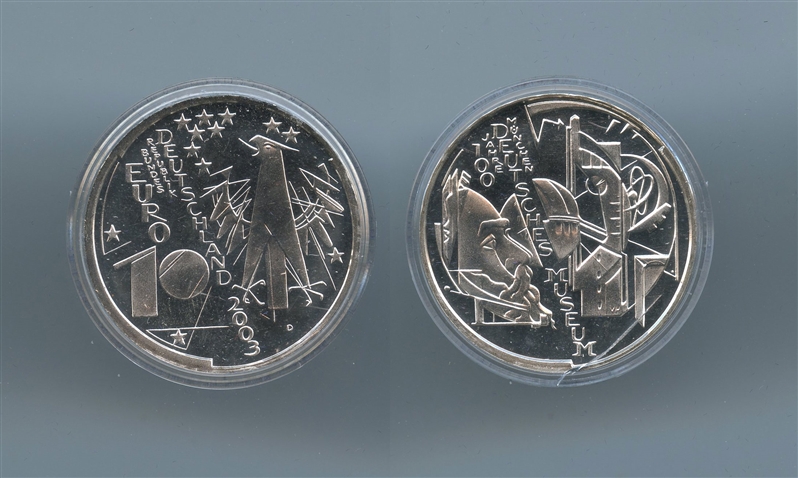 GERMANIA, 10 Euro 2003 D, "100 German Museum Monaco"