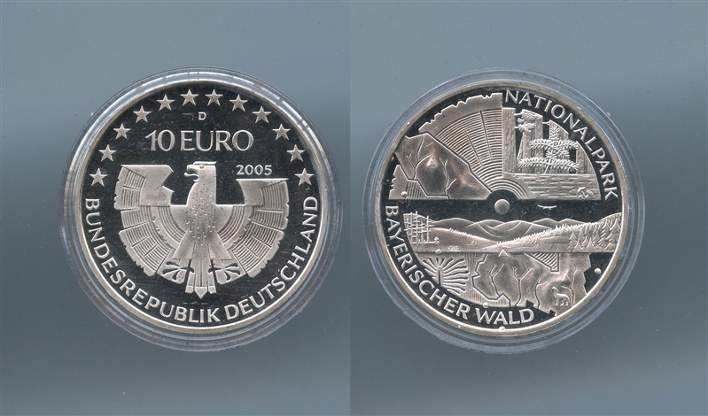 GERMANIA, 10 Euro 2005 D, "Parco forestale bavarese"