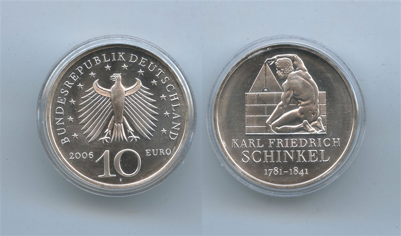 GERMANIA, 10 Euro 2006 F, "Karl Friedrich Schinkel"