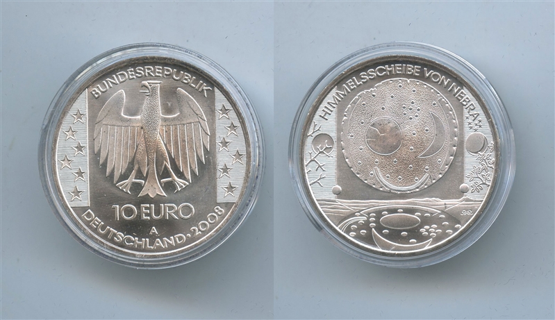 GERMANIA, 10 Euro 2008 A, "Disco di Nebra"