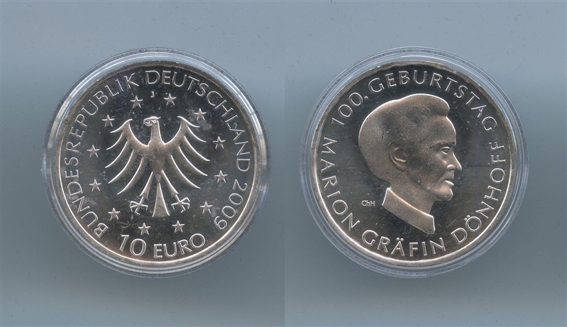 GERMANIA, 10 Euro 2009 J, "Marion Countess von Donhoff"
