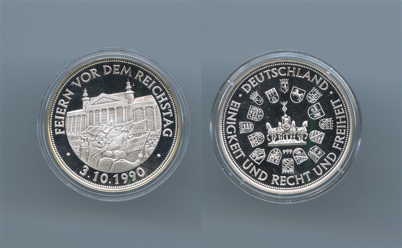 GERMANIA, Medaglia commemorativa, "Celebrazioni dai fronte al Reichstag nel 1990"