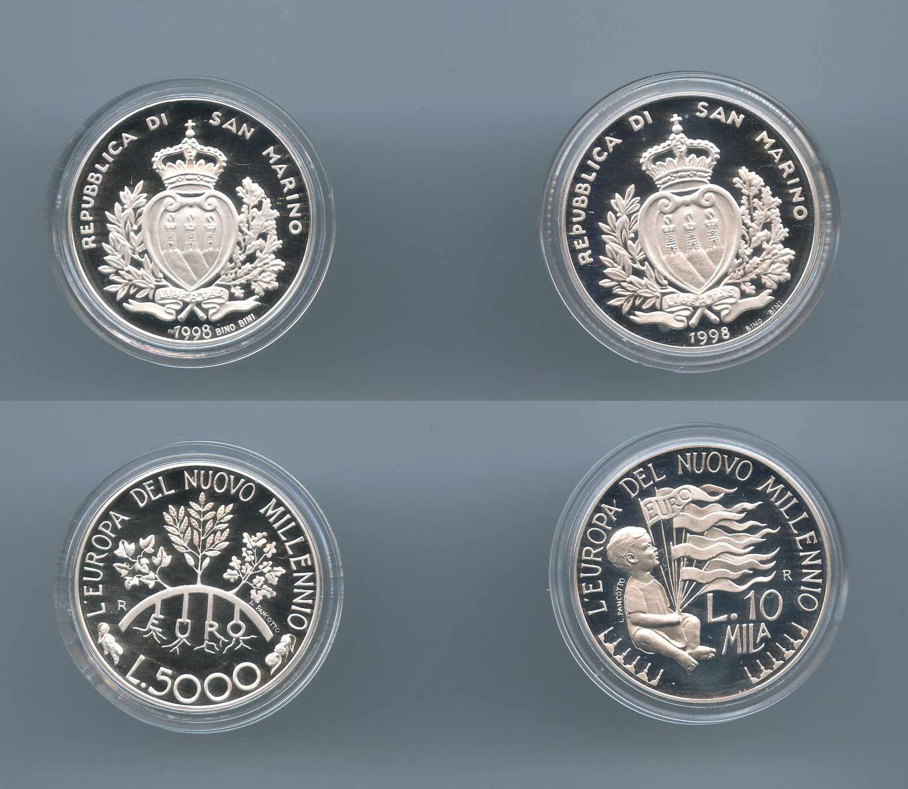 SAN MARINO, Dittico 10000 e 5000 Lire 1998 "L' Europa del Terzo Millennio"