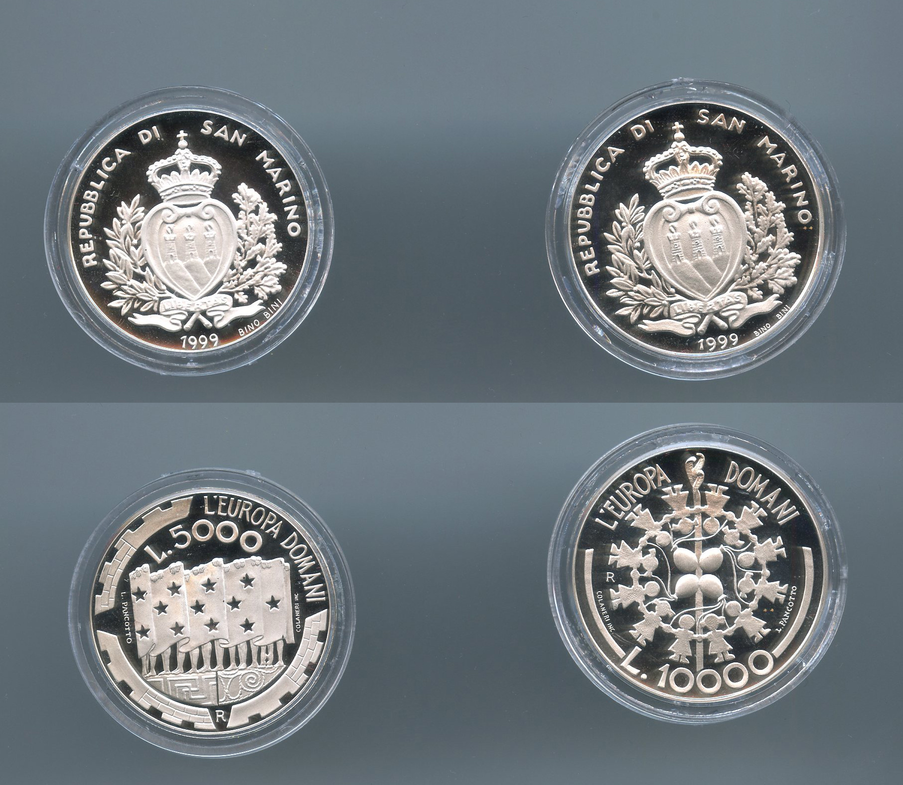 SAN MARINO, Dittico 10000 e 5000 Lire 1999 "L' Europa del domani"