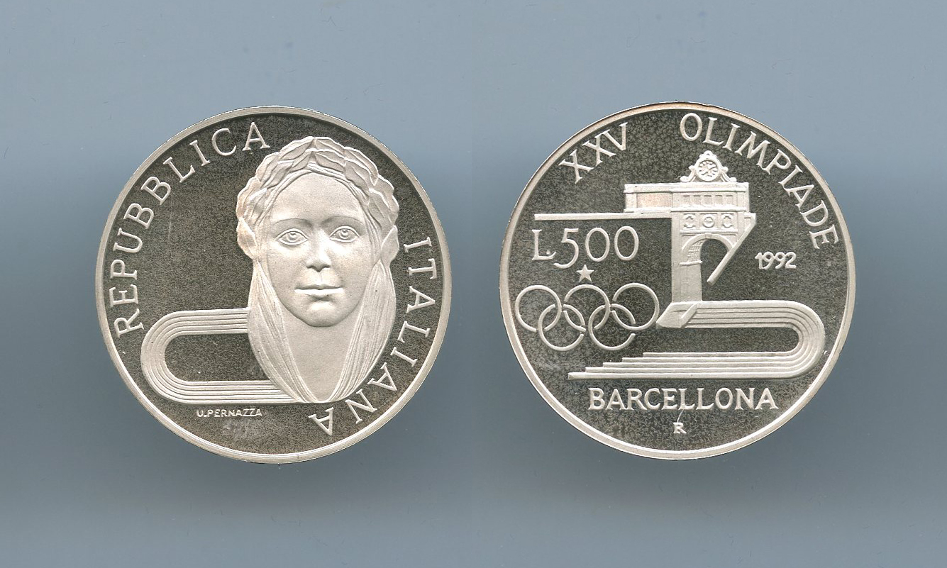 REPUBBLICA ITALIANA, 500 Lire 1992 "Barcellona - XXV Olimpiade"