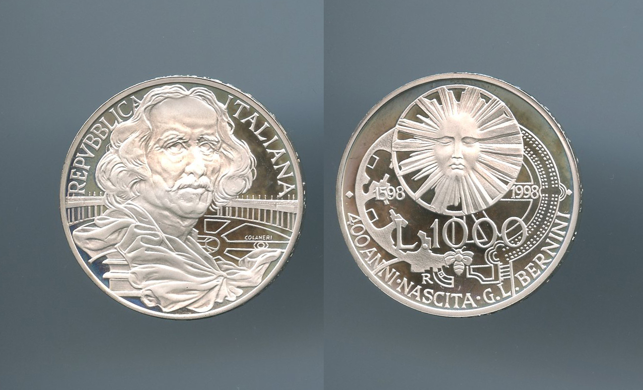 REPUBBLICA ITALIANA, 1000 Lire 1998 "Bernini - 400 della nascita"
