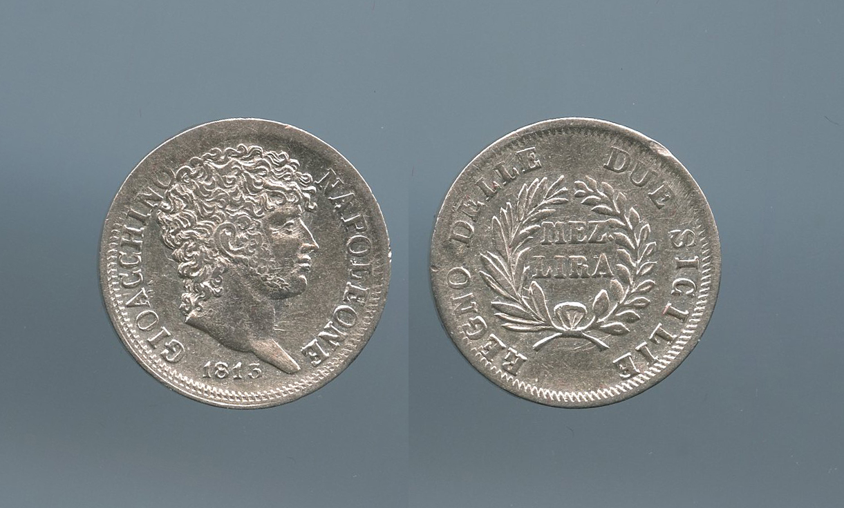 NAPOLI, Gioacchino Murat (1808-1815) Mezza Lira 1813