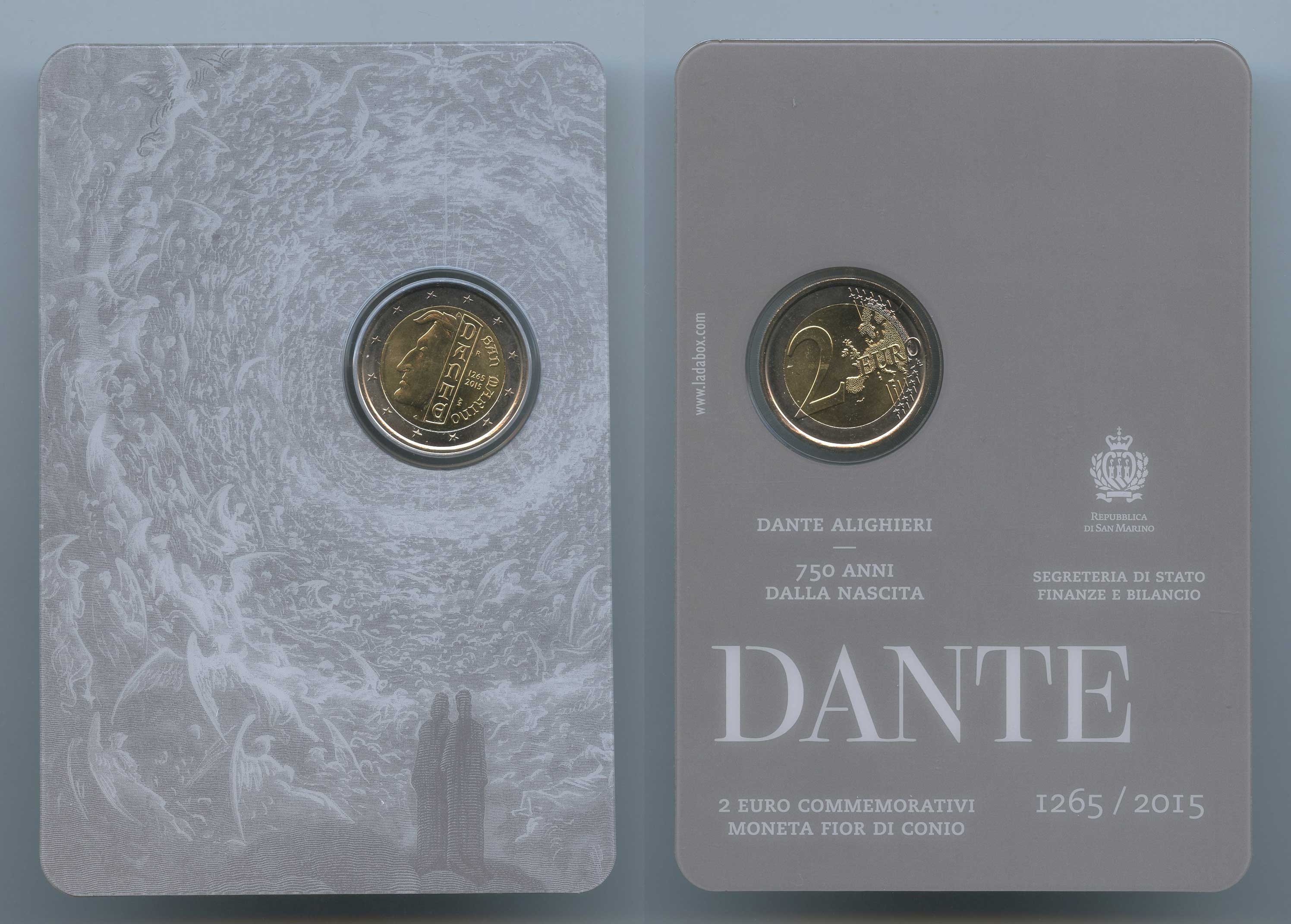 SAN MARINO, 2 Euro 2015 "Dante Alighieri"
