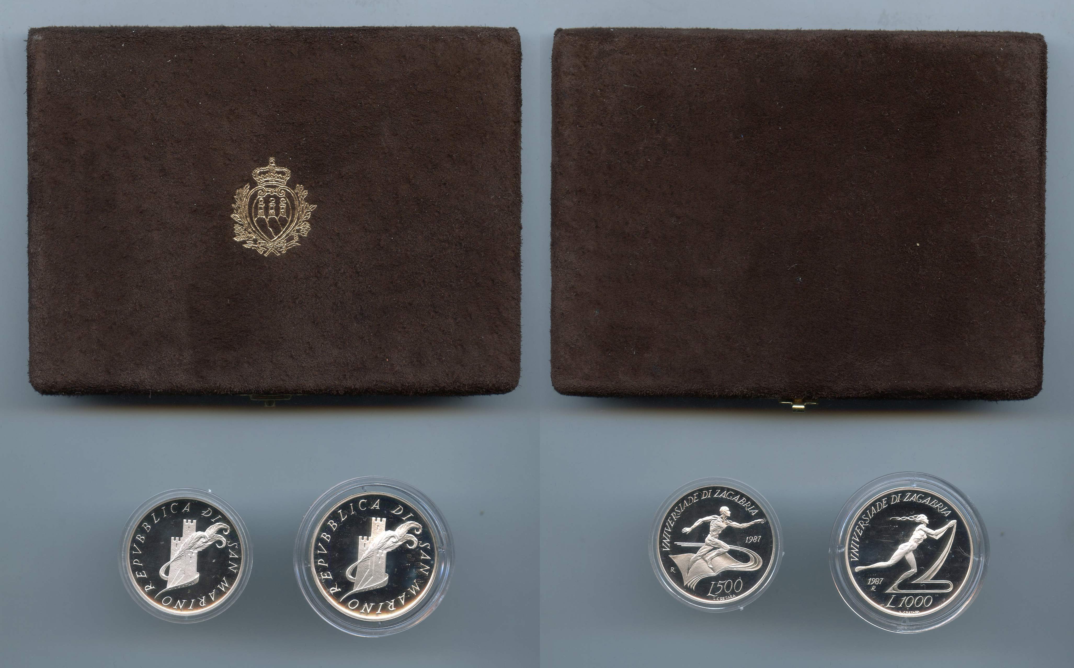 SAN MARINO, Dittico 1987 "Universit di Zagabria" PROOF