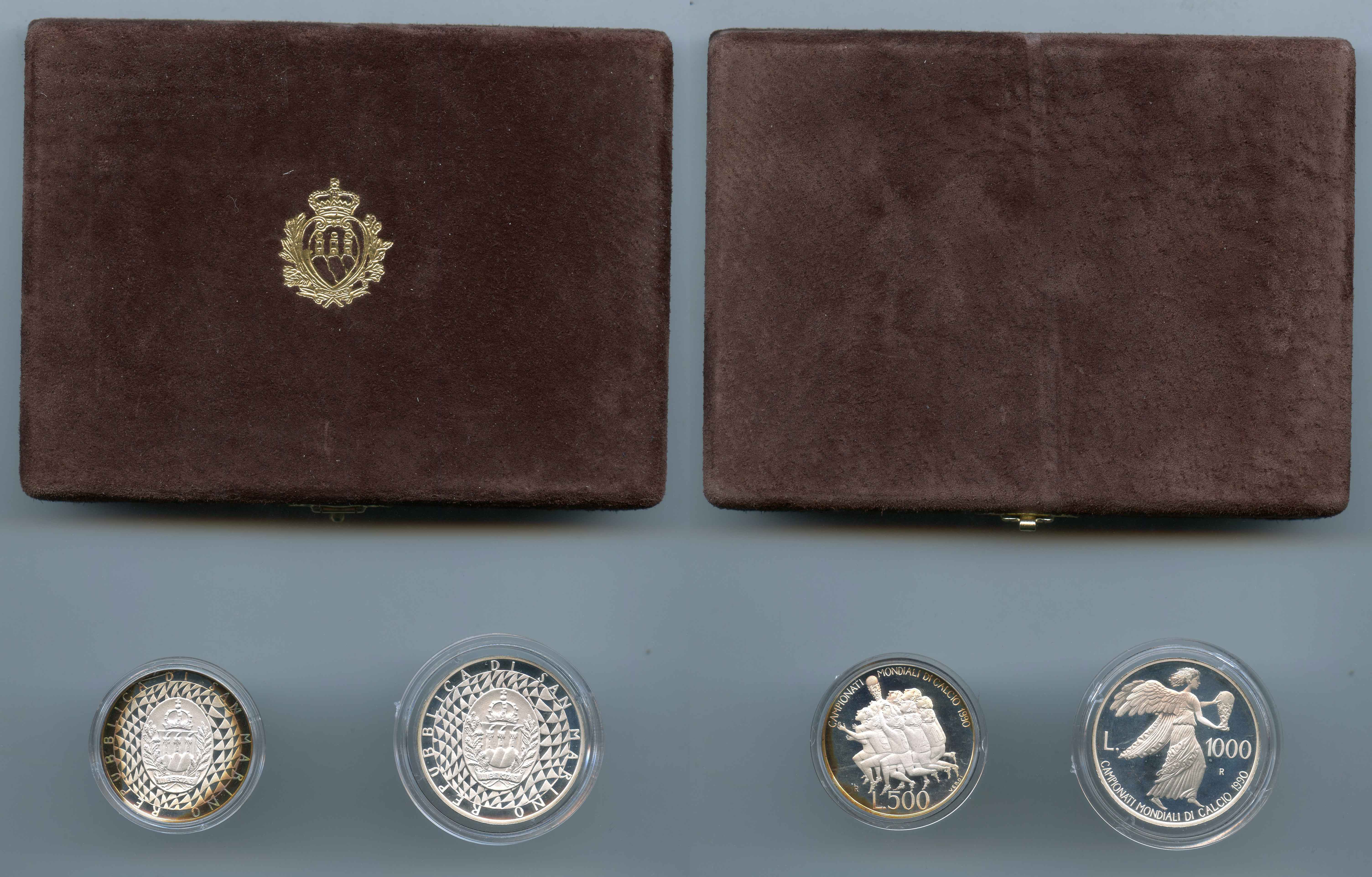 SAN MARINO, Dittico 1990 "Mondiale calcio Italia '90" PROOF