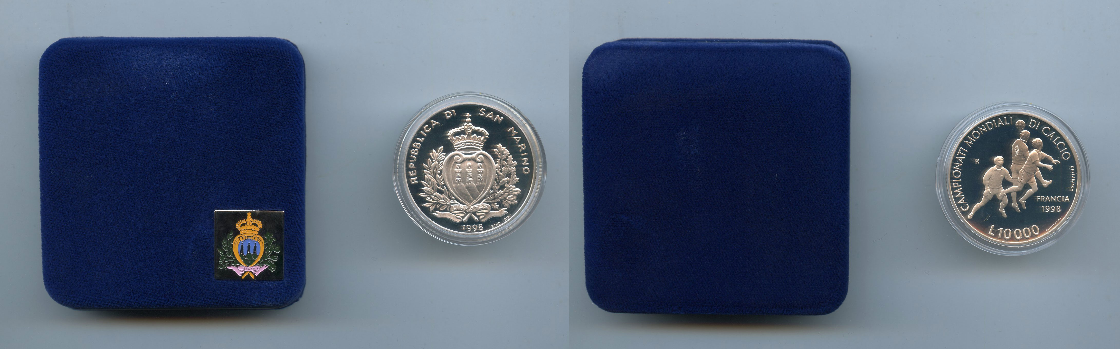 SAN MARINO, 10000 Lire 1998 "Mondiali di calcio Francia '98"
