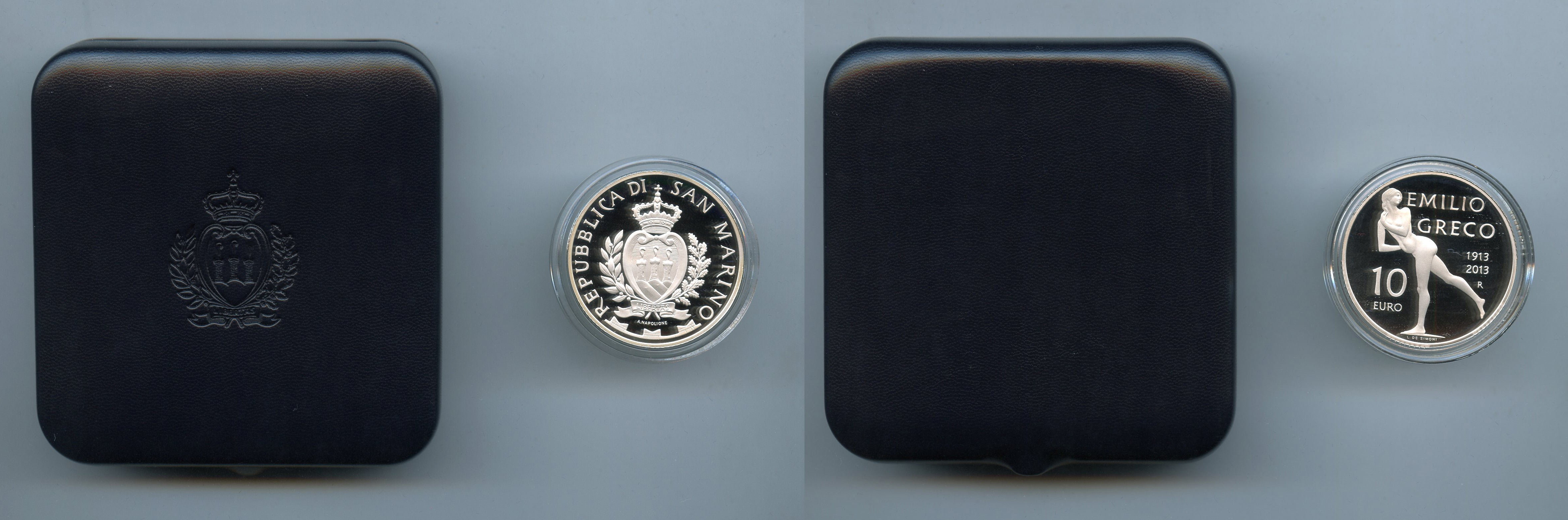 SAN MARINO, 10 Euro 2013 "100 nascita Emilio Greco"