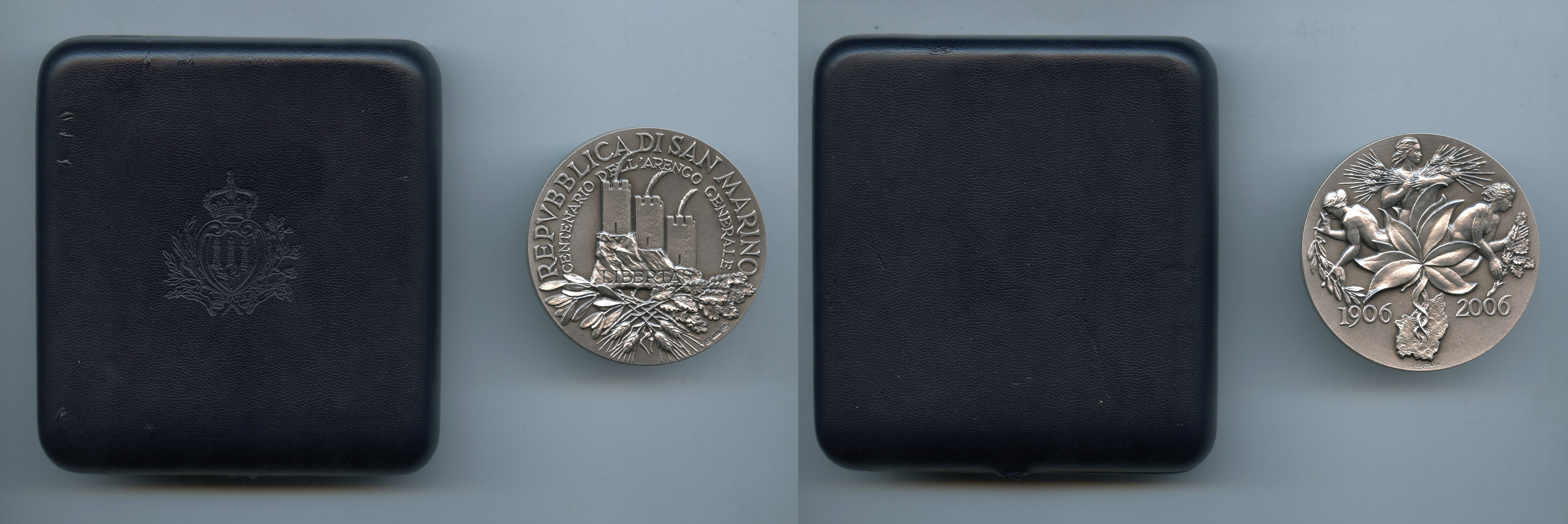 SAN MARINO, Medaglia 2006 "Centenario dell' Arengo Generale"