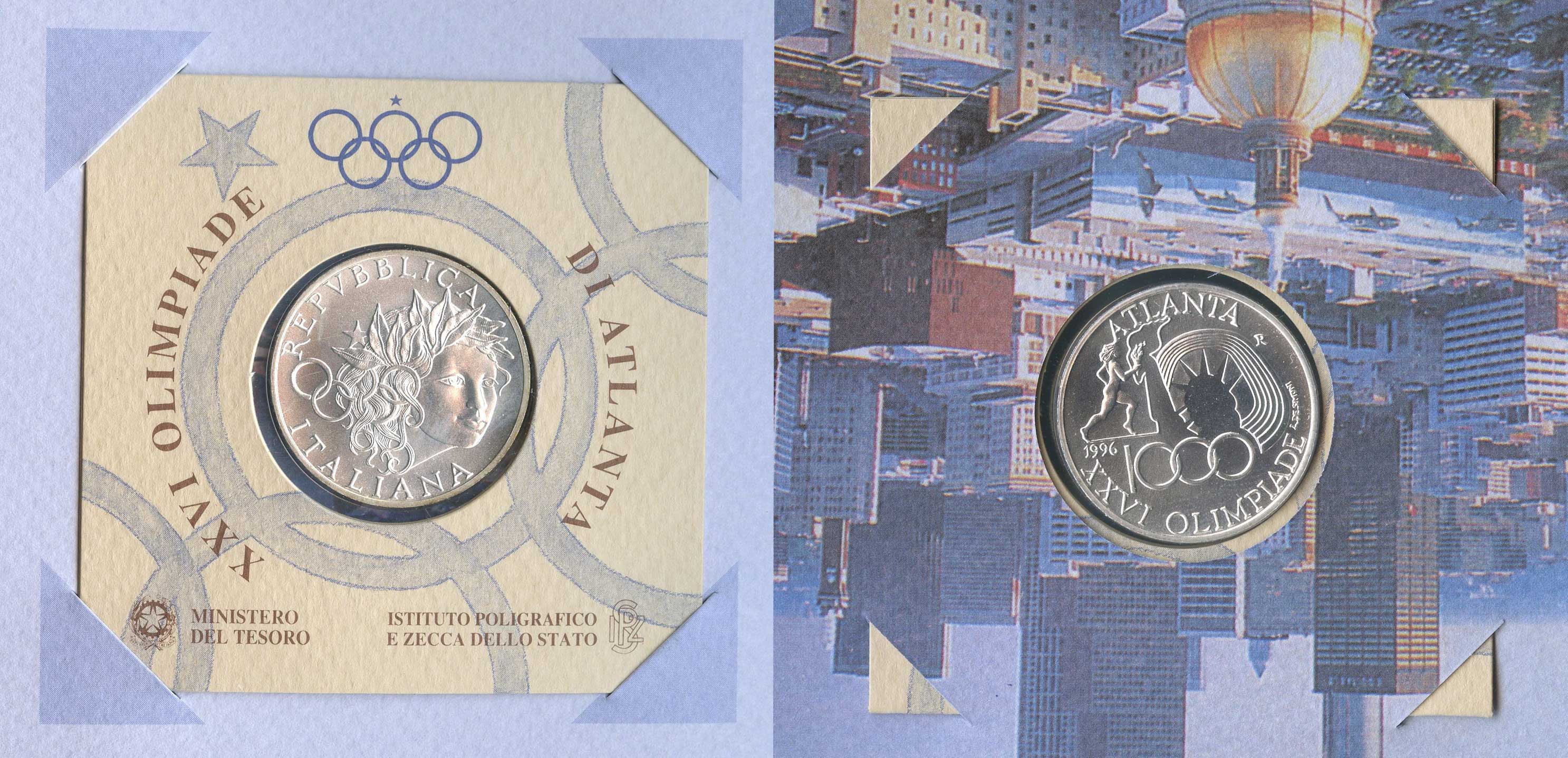 REPUBBLICA ITALIANA, 1000 Lire 1996 "Atlanta - XXVI Olimpiade"