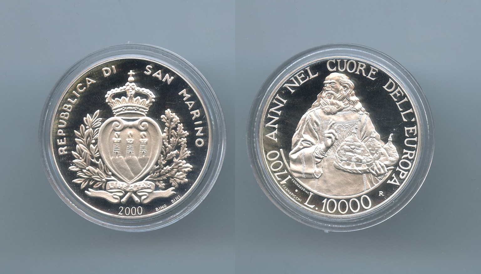 SAN MARINO, 10000 Lire 2000 "1700° della Repubblica"